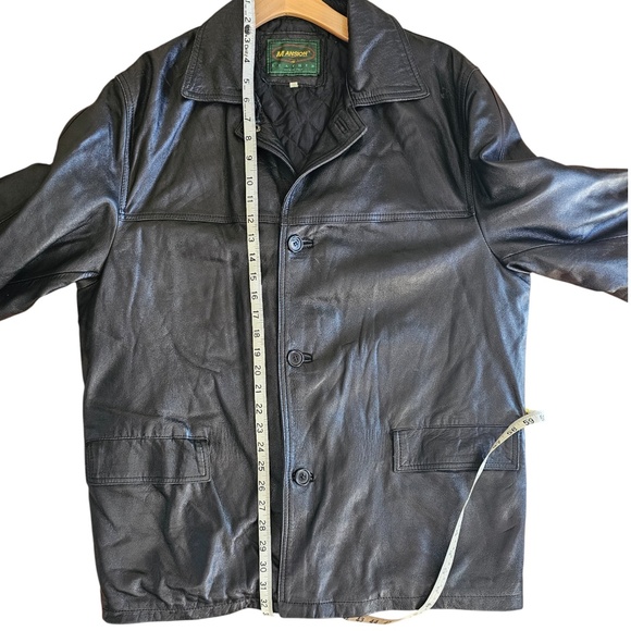 Vintage Mansion Black Genuine Leather Car Coat Jacket – Men’s Size 42 IT Large - Picture 5 of 7